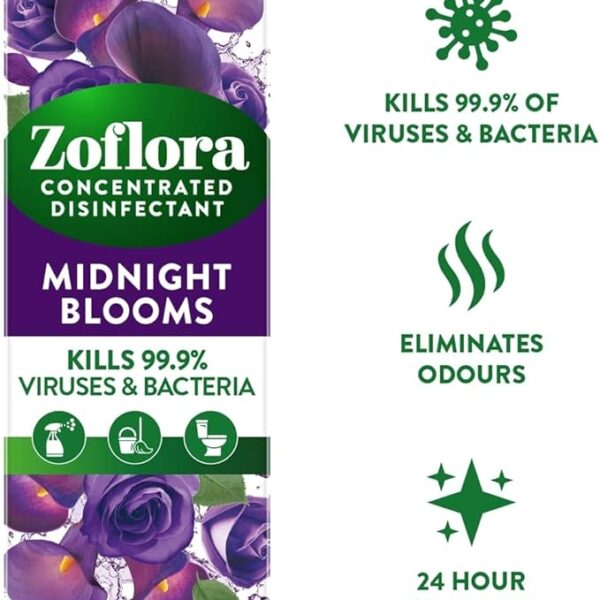 Second image of Zoflora Midnight Blooms Concentrated Disinfectant 120ml